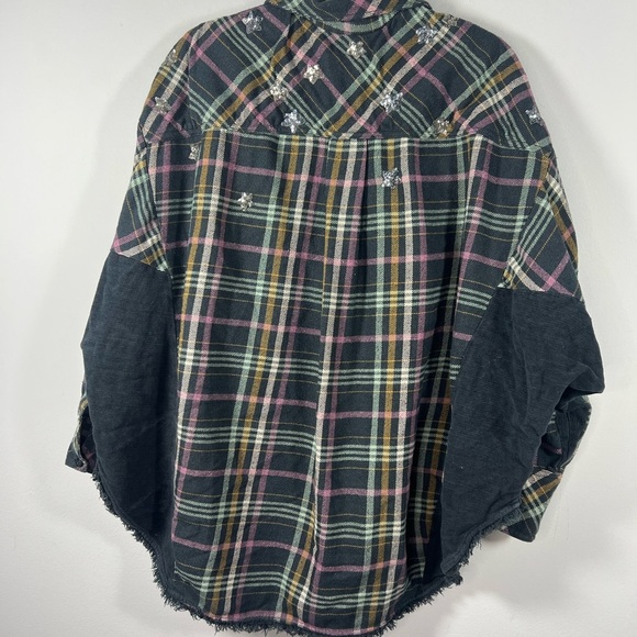 Free People Constellations Within Plaid Shacket Jacket Button Up Top XS - Picture 11 of 12